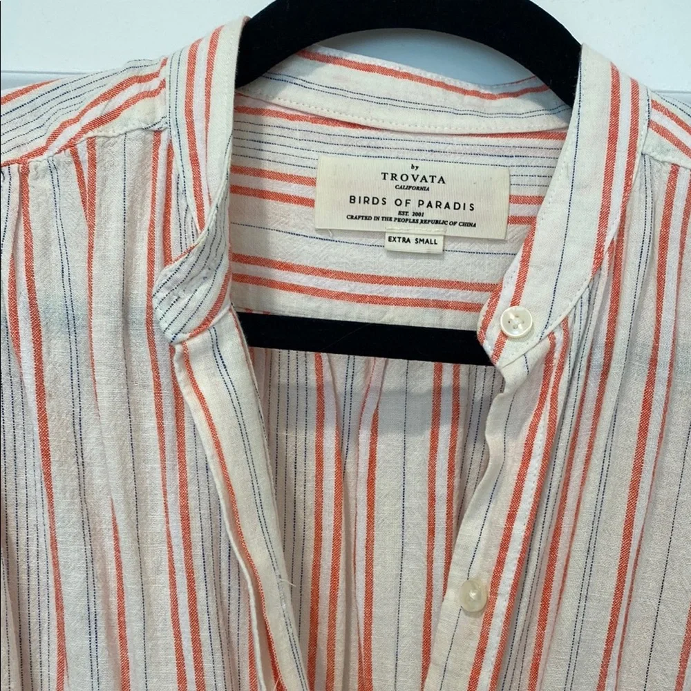 Birds of Paradis Astrid Striped Linen Button-Down Dress Size XS - Picture 7 of 9